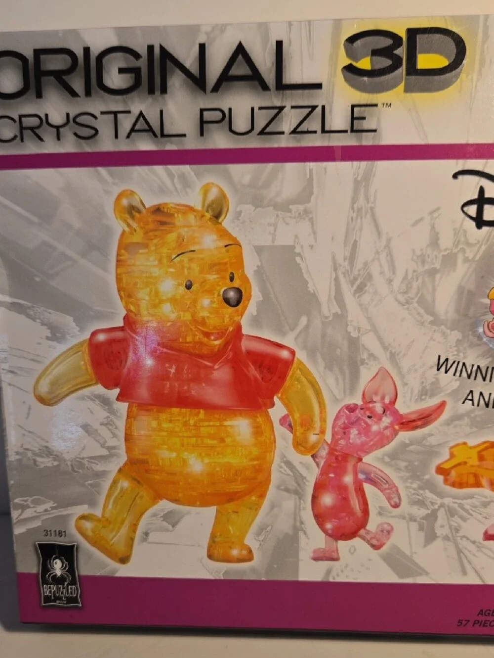 Disney Original 3D Crystal Puzzle Winnie the Pooh (Yellow) & Piglet (Pink)